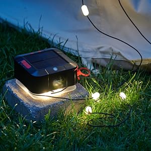 Auraglow Black Solar & USB String Light Outdoors