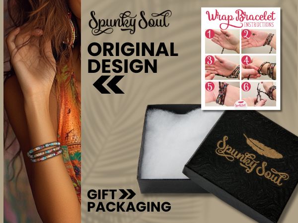 Amazon.com: SPUNKYsoul 3 Wrap Dazzling Multi Color Crystal