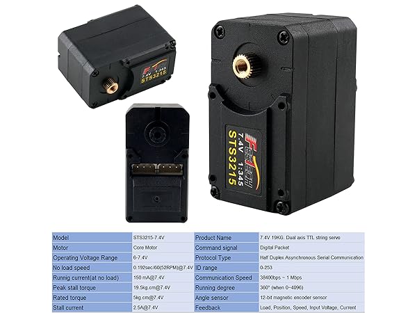 Amazon.com: DIYmall STS3215 7.4V 19KG Magnetic Encoder Servo Metal
