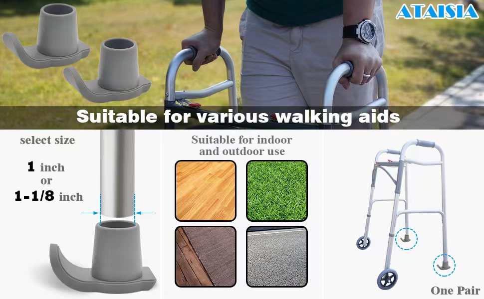 ATAISIA Medical Products Walker Glide Skis, Universal Fit