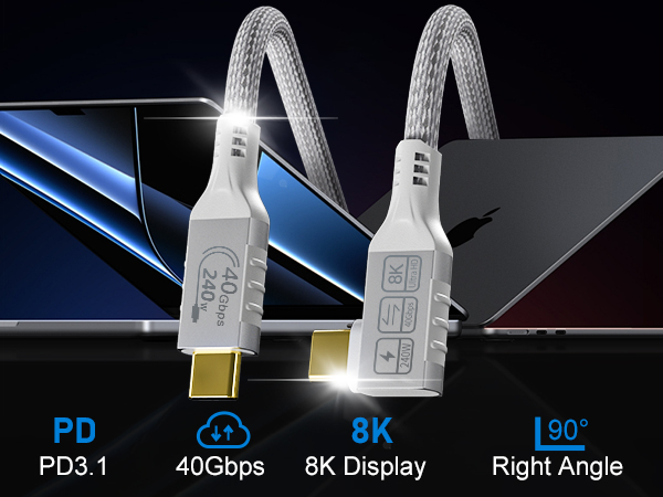 Amazon.com: HOTUTUKI Short Thunderbolt 4 Cable White, Right