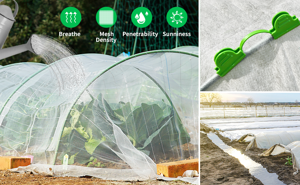 Greenhouse Hoop Garden Netting Kit 8.2 x 20ft Ultra Fine Plant Cover Netting