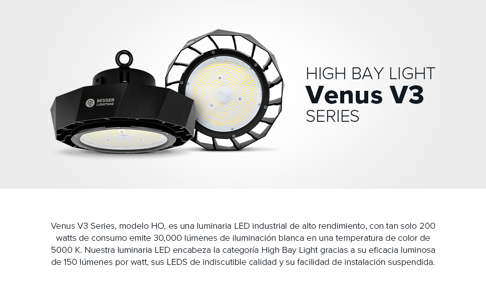 BESSER LIGHTING Luminaria LED Venus V3 de Alto Montaje [High Bay] de