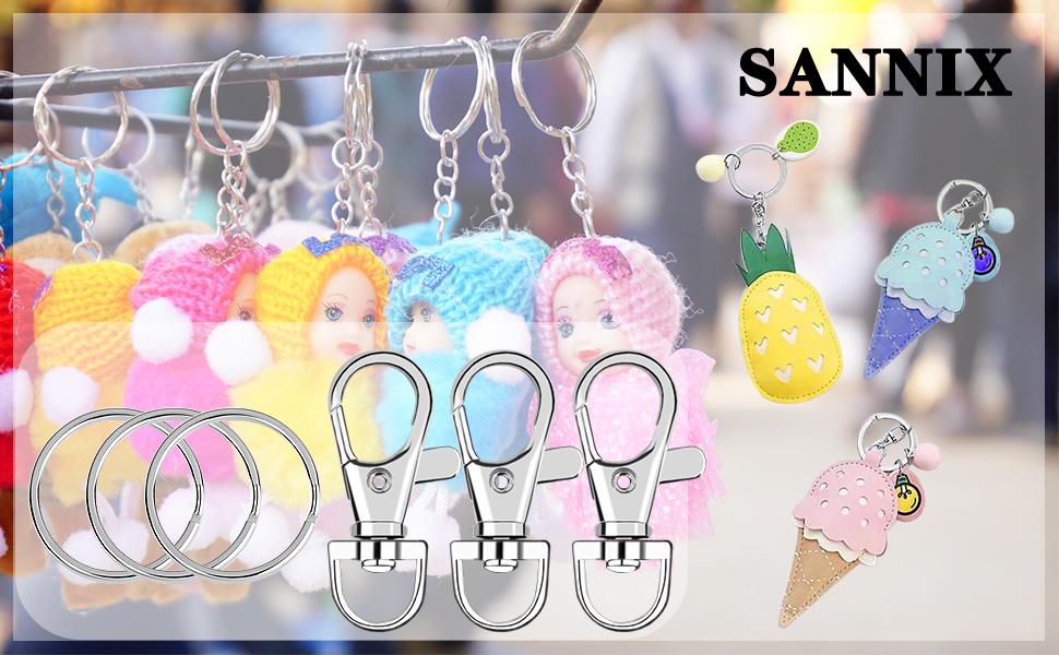 60pcs Key Chain Clip Hooks Swivel Clasps Lanyard Snap Hooks with Split