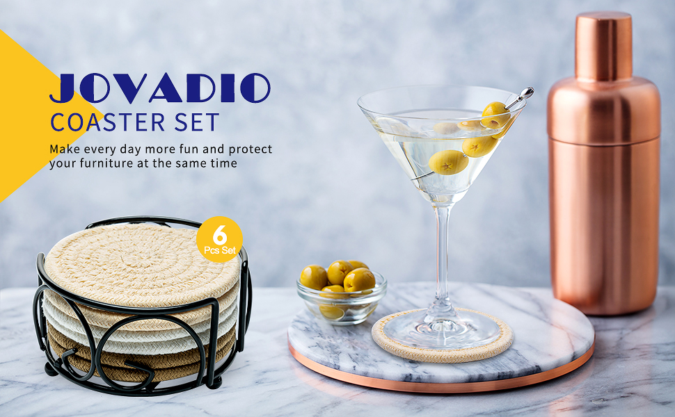 Coasters with Holder, Absorbent Coasters for Coffee Table