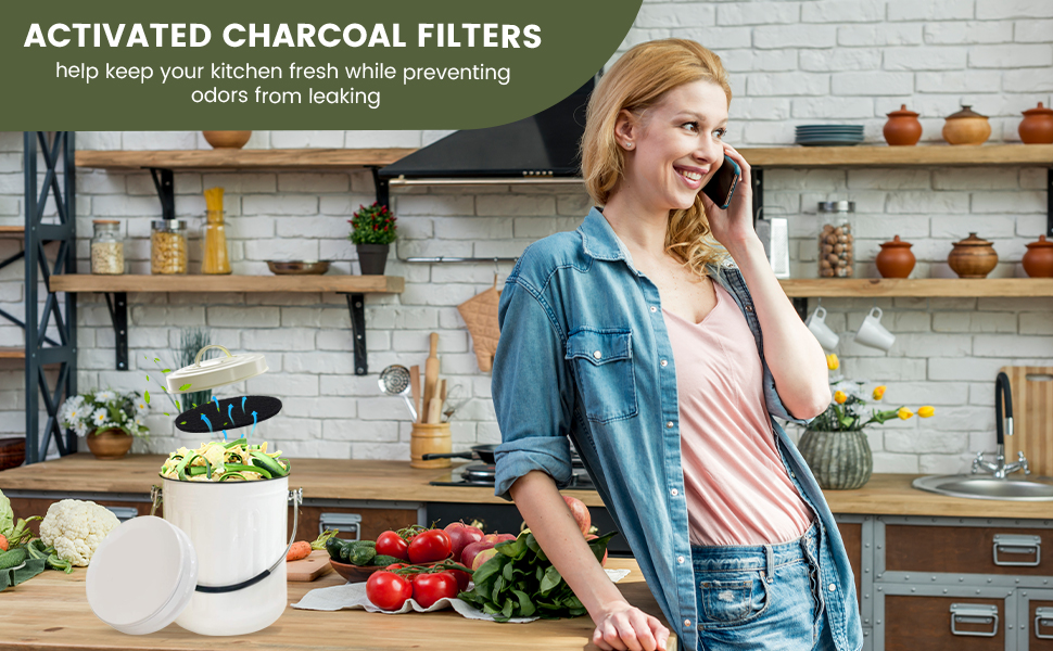 Compost Rite 6 Pack Charcoal Filters for Compost Bucket