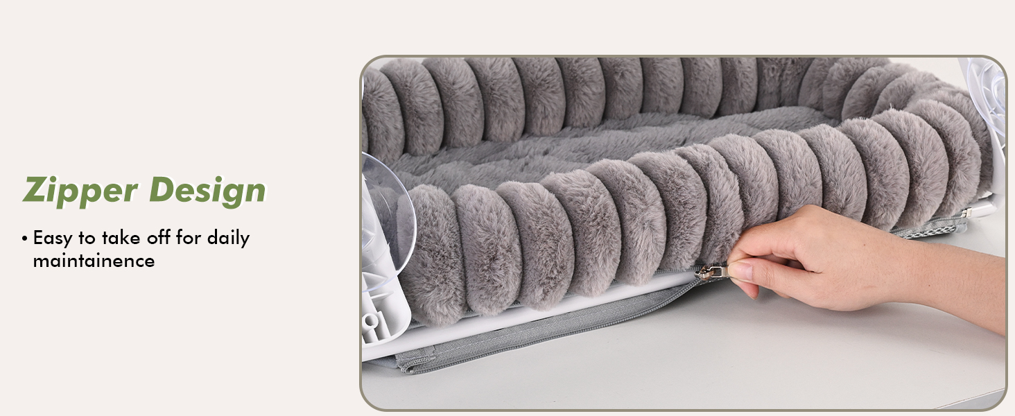 Stripes Cushion Window Perch 52 Gray a+(3-2)