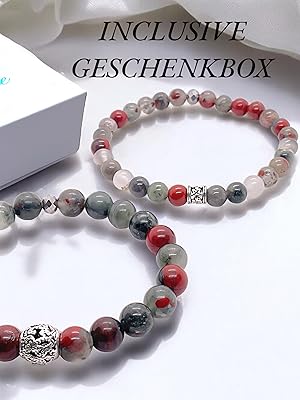Steinfixx Armband Handmade Drachenblutstein afrikanisch blutstein Perlen Vintage Swift Naturstein