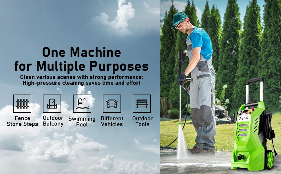 Suyncll Electric Pressure Washer 2.7GPM Power Washers
