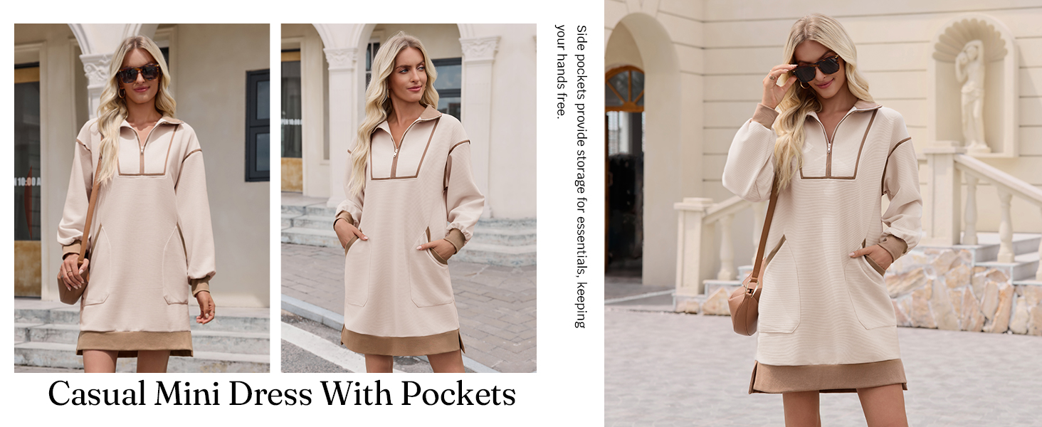 Wenrine Women&#39;s Oversized Sweatshirt Dress