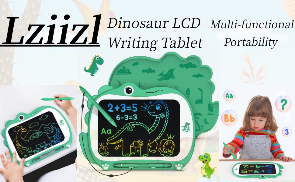 Lziizl LCD Writing Tablet for Kids 8.8" Toddler Toys Doodle Board Green