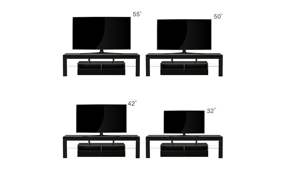 INSANYA 63" LED TV Stand, high Gloss Modern Entertainment