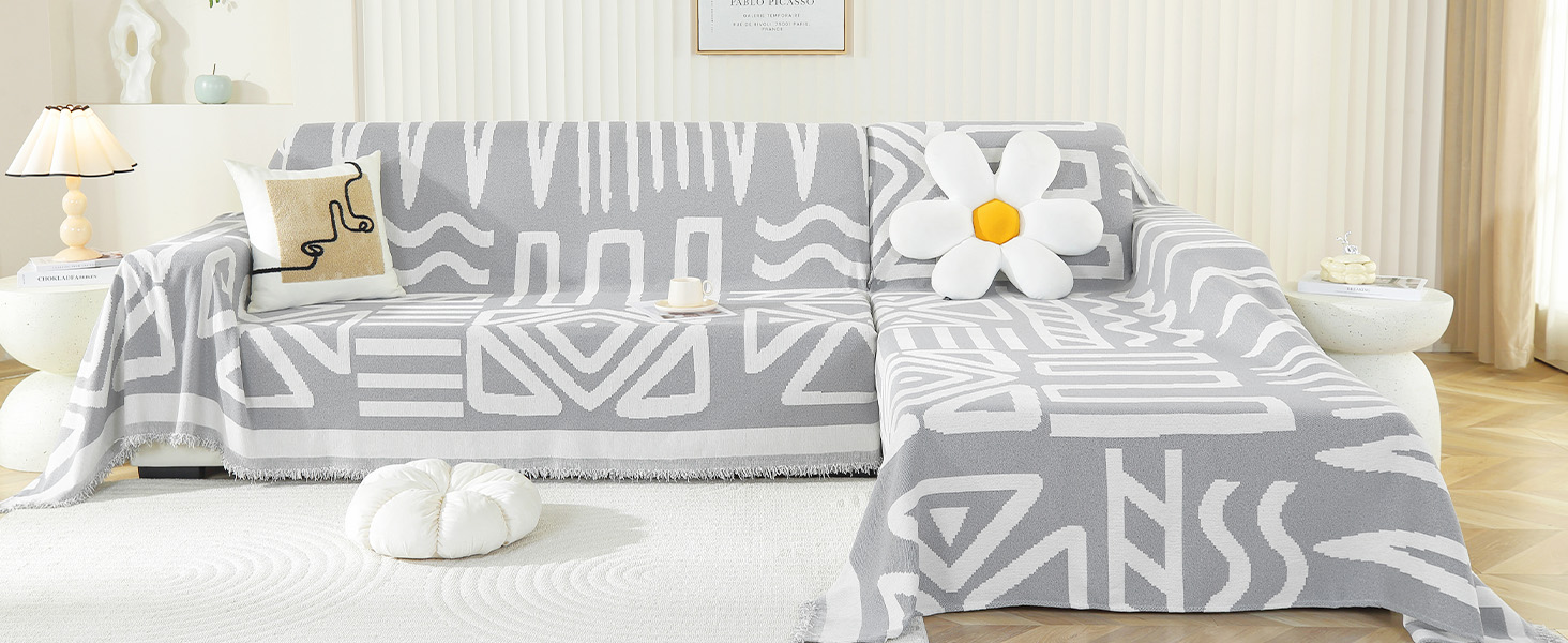 Royhom Boho Couch Cover Sofa Cover for 2 Cushion Couch