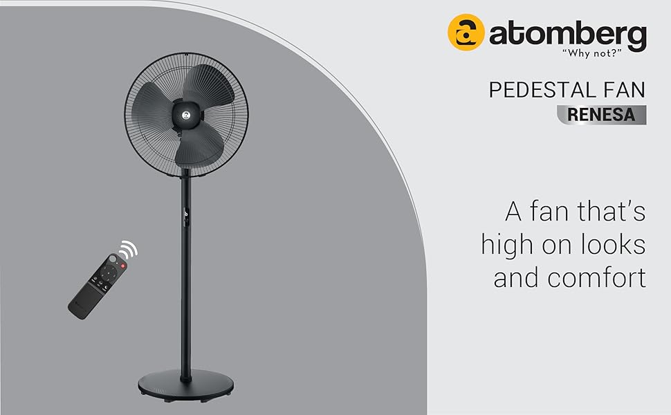 Buy atomberg Renesa 400mm Pedestal Fan for Home Silent BLDC Stand Fan