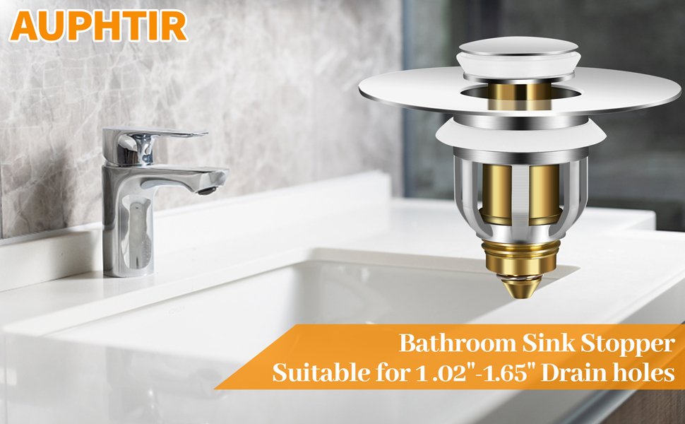 Universal Bathroom Sink Plugs Pop Up, Sink Drain Plug for 2642mm Drain