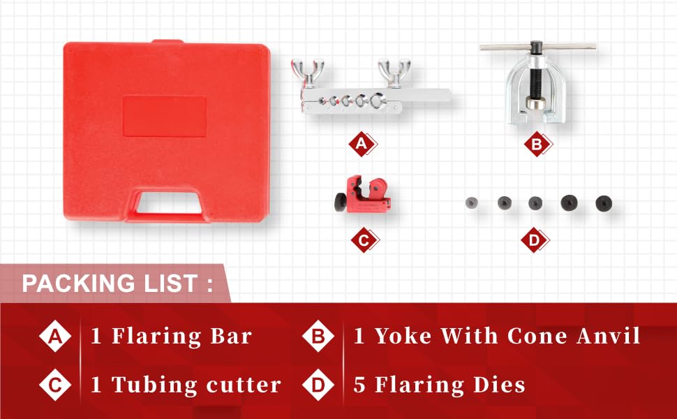 Wostore Auto Double Flaring Tool Kit Copper Aluminum Brake