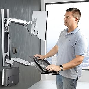 Wall Mount Workstation, VESA Mount For 32" Monitors (22lb/10kg)