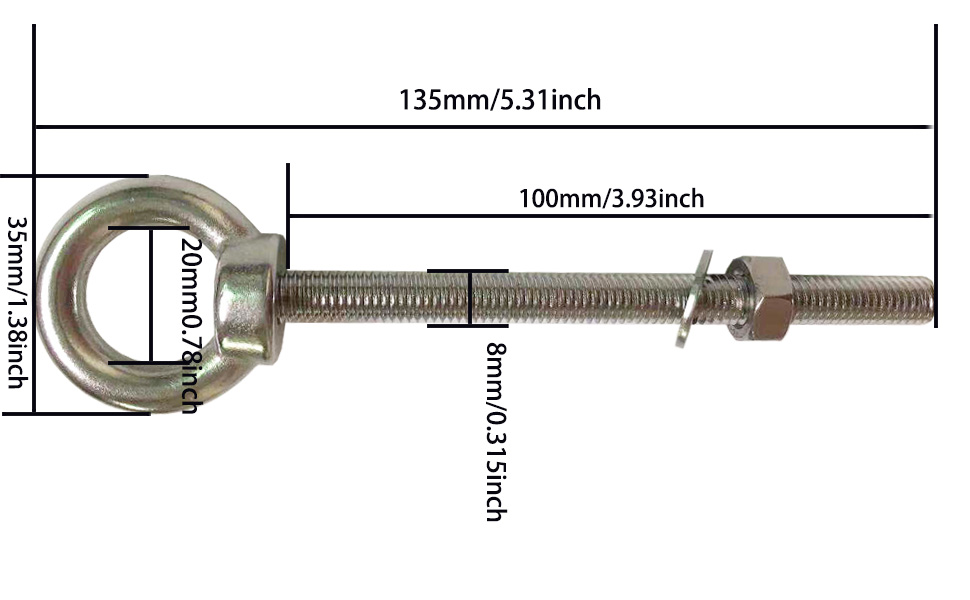 AIVOOF Hammock Hanging Kit, 2 Pack 5.3 inches Hammock Hooks Stainless