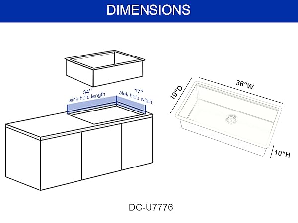 Dcolora 36 in. Black Undermount Kitchen Sink Workstation