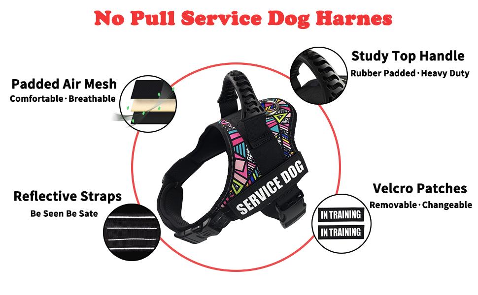 Dihapet Dog Harness, No Pull Service Dog Harness for Puppy Small Medium