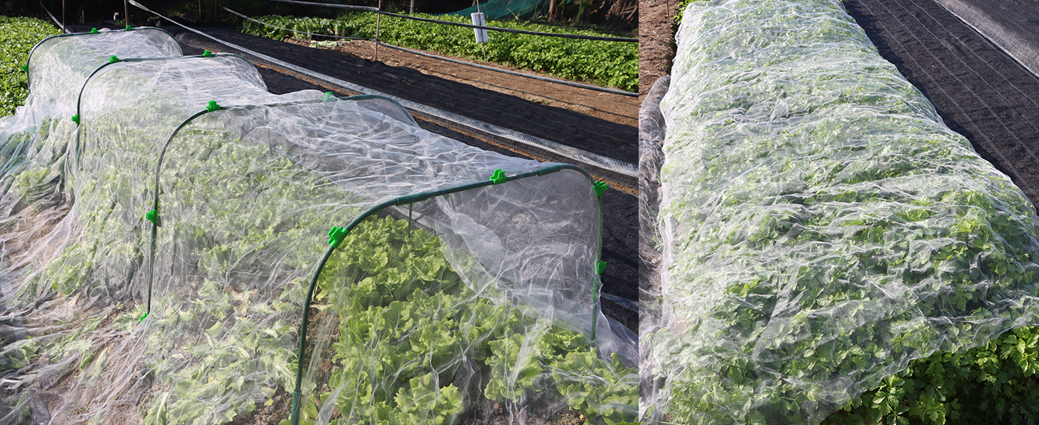 Garden Netting Kit, 10x30 Ft Pest Barrier Bird Ultra Fine Mesh Netting with 6Sets