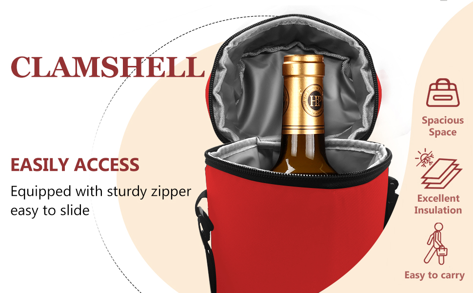 Aosbos 2 Bottle Wine Cooler Bag, LeakProof Wine Bottle Cooler