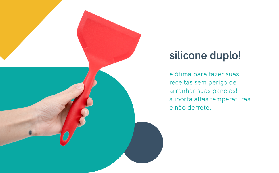 Oikos - espátula larga de silicone - vermelho
