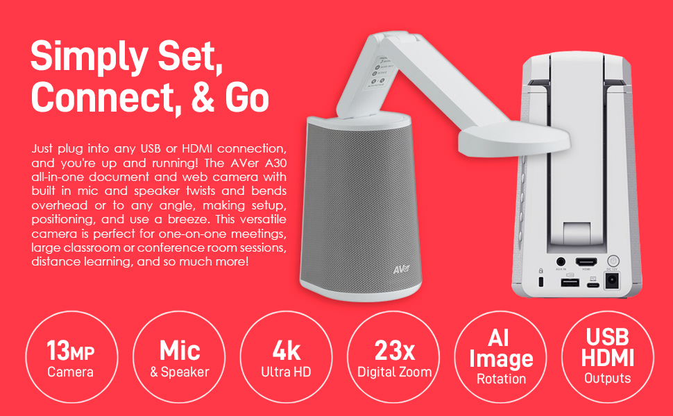 Amazon.com: AVer A30 All-in-One Camera - USB/HDMI Document
