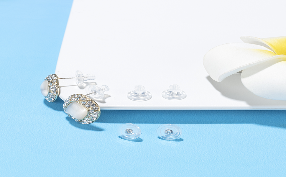 Earring Backs,18K Gold Silicone Earring Backs Replacements