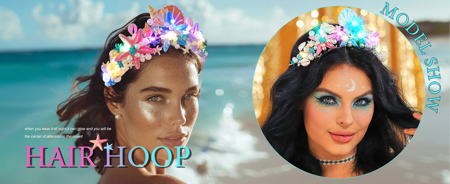 led seashell headband