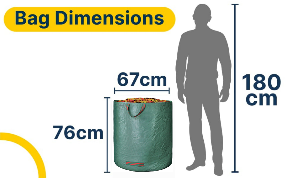 Large Garden Waste Bags, Heavyduty [1 YEAR GUARANTEE] Heavy Duty