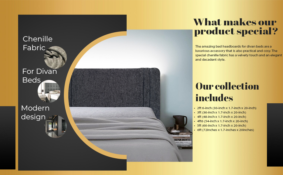 Headboards for Beds Luxurious Bed Headboard for Divan Bases Soft and