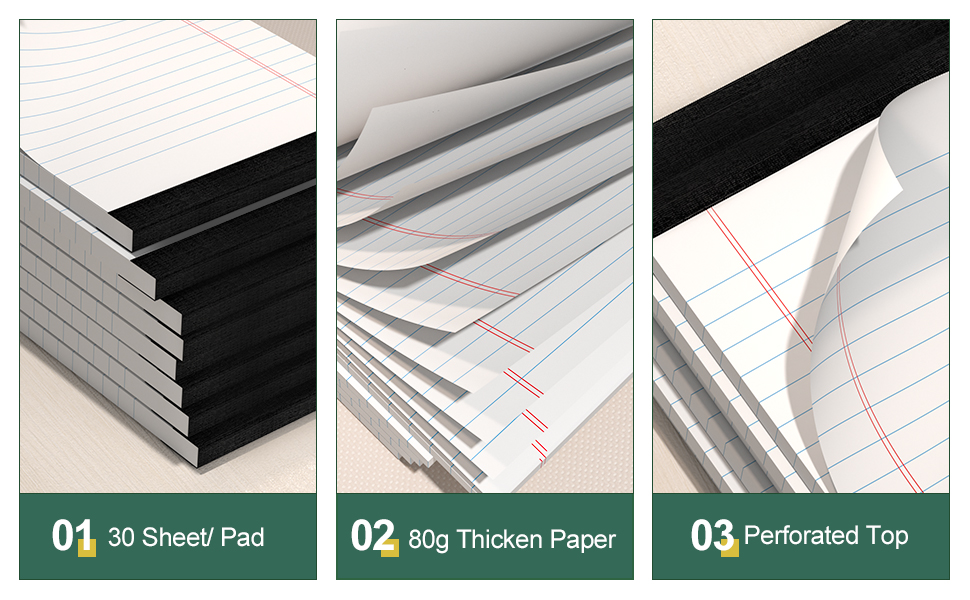 Legal Pads 4x6 Inch College Ruled Small Notepads Writing