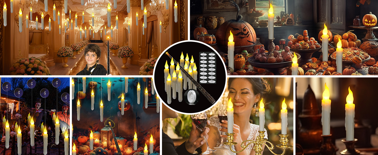 PChero Hanging Floating Candles with Wand Remote, Harry