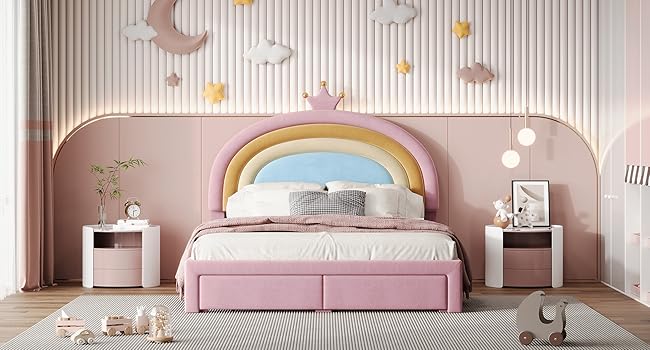 prime-roseさま専用ページ Amazon.com: LZ LEISURE ZONE Twin Bed Frame with Drawers