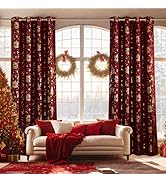 NICETOWN Bedroom Blackout Curtains Panels, Set of 2, 52 by 63 Inch, Christmas Red, Window Treatme...