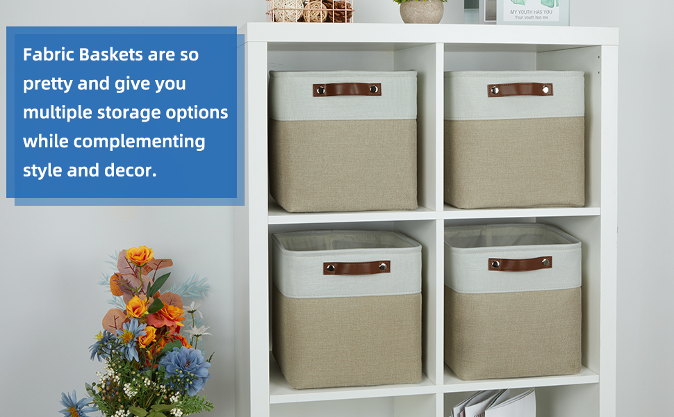 Temary 11 x 11 Cube Storage Bins Fabric Storage Baskets 4