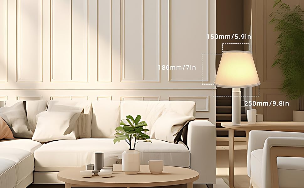 Small Lamp Shades set of 2, DOLOOTA Empire White lamp shade Top 5.9"x