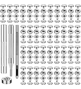 TLKKUE 50 Sets Leather Snap Fasteners Kit Silver Metal Snap Buttons kit Stainless Steel with 4pcs...