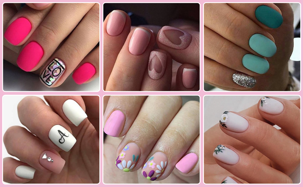 kids press on nails short square fake nail full cover false nail matte nails press ons