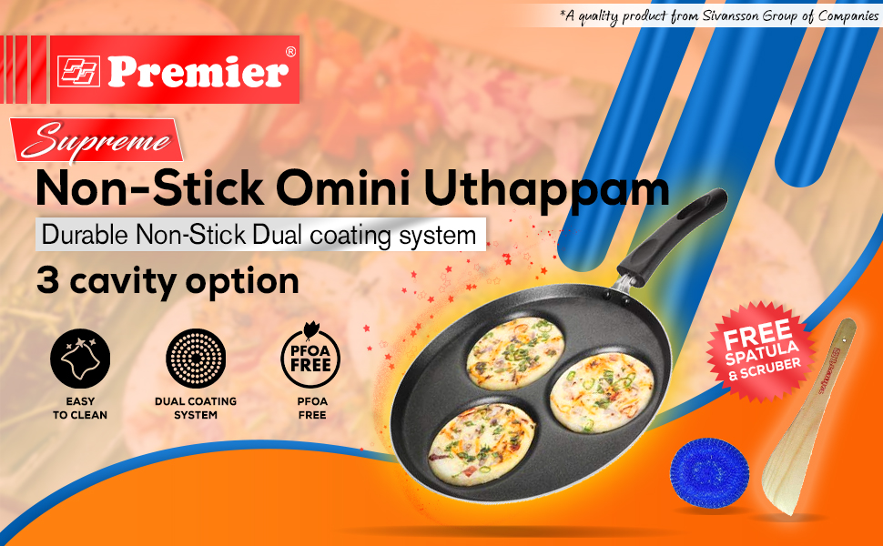 Premiee,Aluminium,PREMIER,Non Stick,Aluminium Omini Uthappam Tawa,SPN-MX9E8