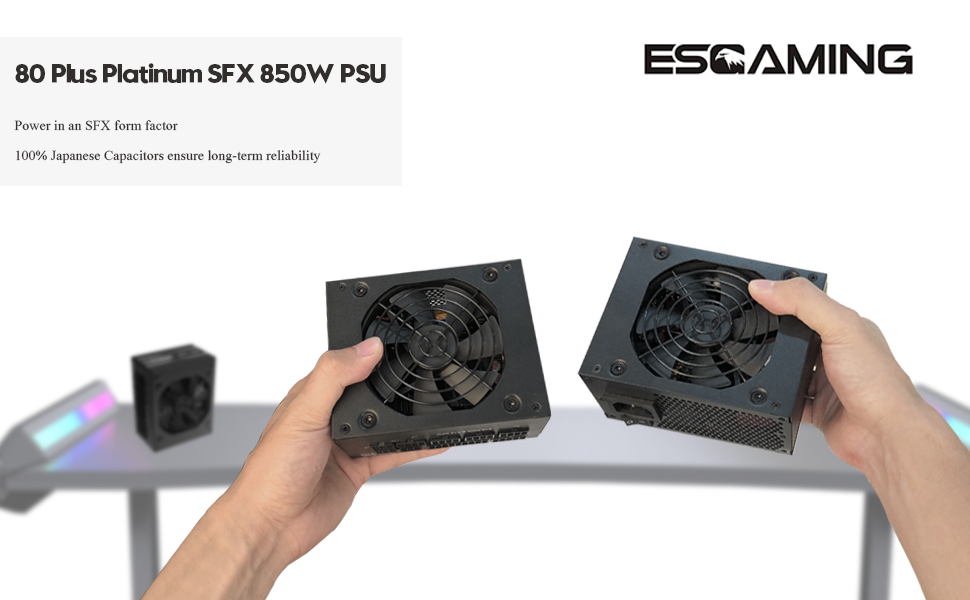 ESGAMING 850W SFX Power Supply 80+ Platinum Efficiency