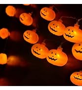 Fohil Halloween Pumpkin Lights, 20FT 40LEDs Pumpkin Indoor Lights Halloween Party Lights for Hall...