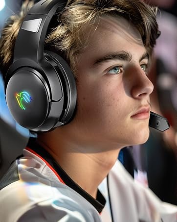 black over ear wired gaming headset headphones for ps4 ps5 xbox pc switch