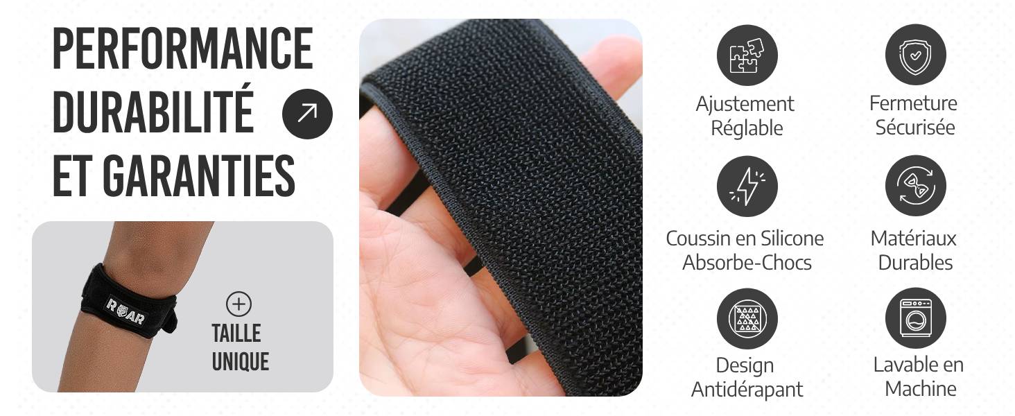 Genouillère Soulagement de la douleur Antidérapant Absorbe-chocs Ajustable