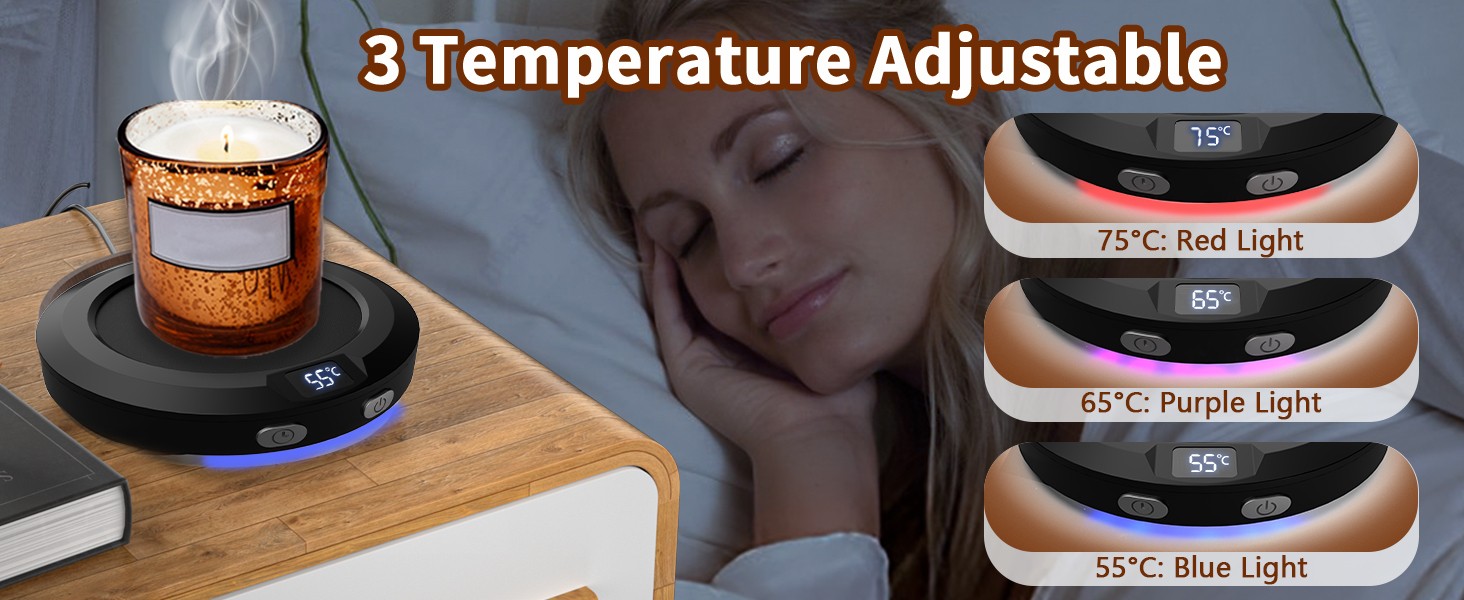 MQFORU Coffee Mug Warmer, 3 Temperature Mug Warmer 5575°C, 212H Timer