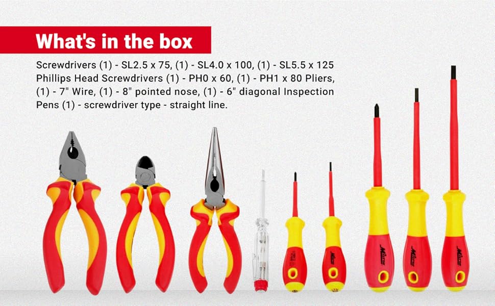 Milton 1305-EV-02: 9-Pc Insulated Tool Set (Screwdrivers