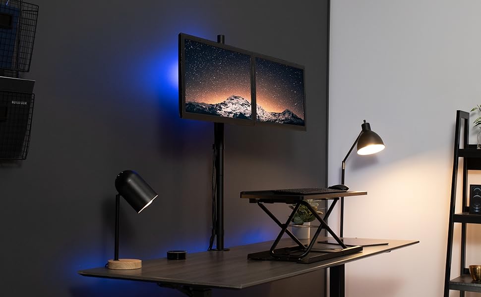 VIVO Dual Monitor Stand Up Desk Mount Extra Tall 39 inch Pole, Fully