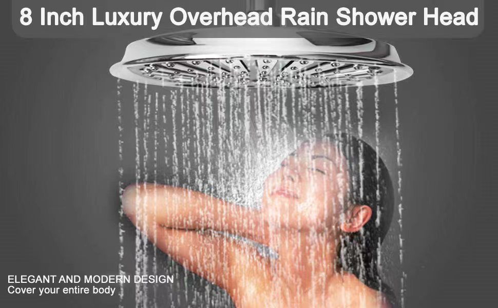 AISINYI High Pressure Rainfall Shower Head, 6 Inches Luxury Modern