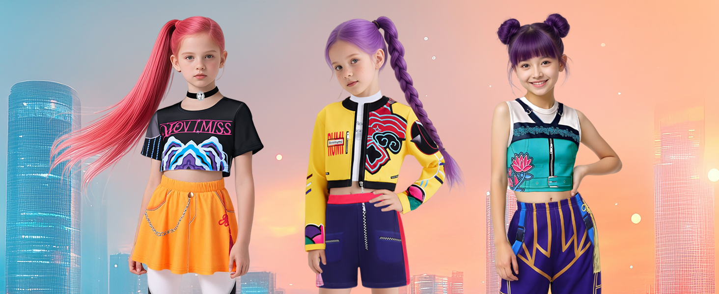 Girls Demon Pop Singer Hunters Costume